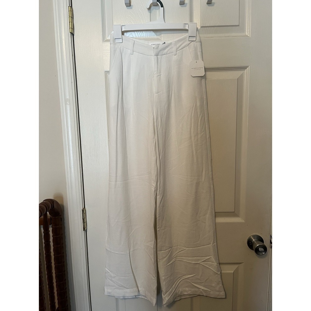 altar'd state XS Wide Leg Ivory Trousers Boho Indie Resortwear
